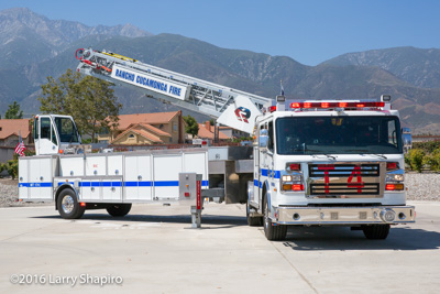 Rancho Cucamonga Truck 173 2015 Rosenbauer America Commander TDA Cobra fire trucks apparatus Larry Shapiro photographer shapirophotography.net